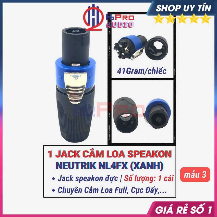 1 Jack Cắm Loa Speakon Neutrik NL4FX-NL4FC-K4CF, Jack Loa Speakon Neutrik Cắm Loa Full, Micro, Cục Đẩy-H2Pro Audio