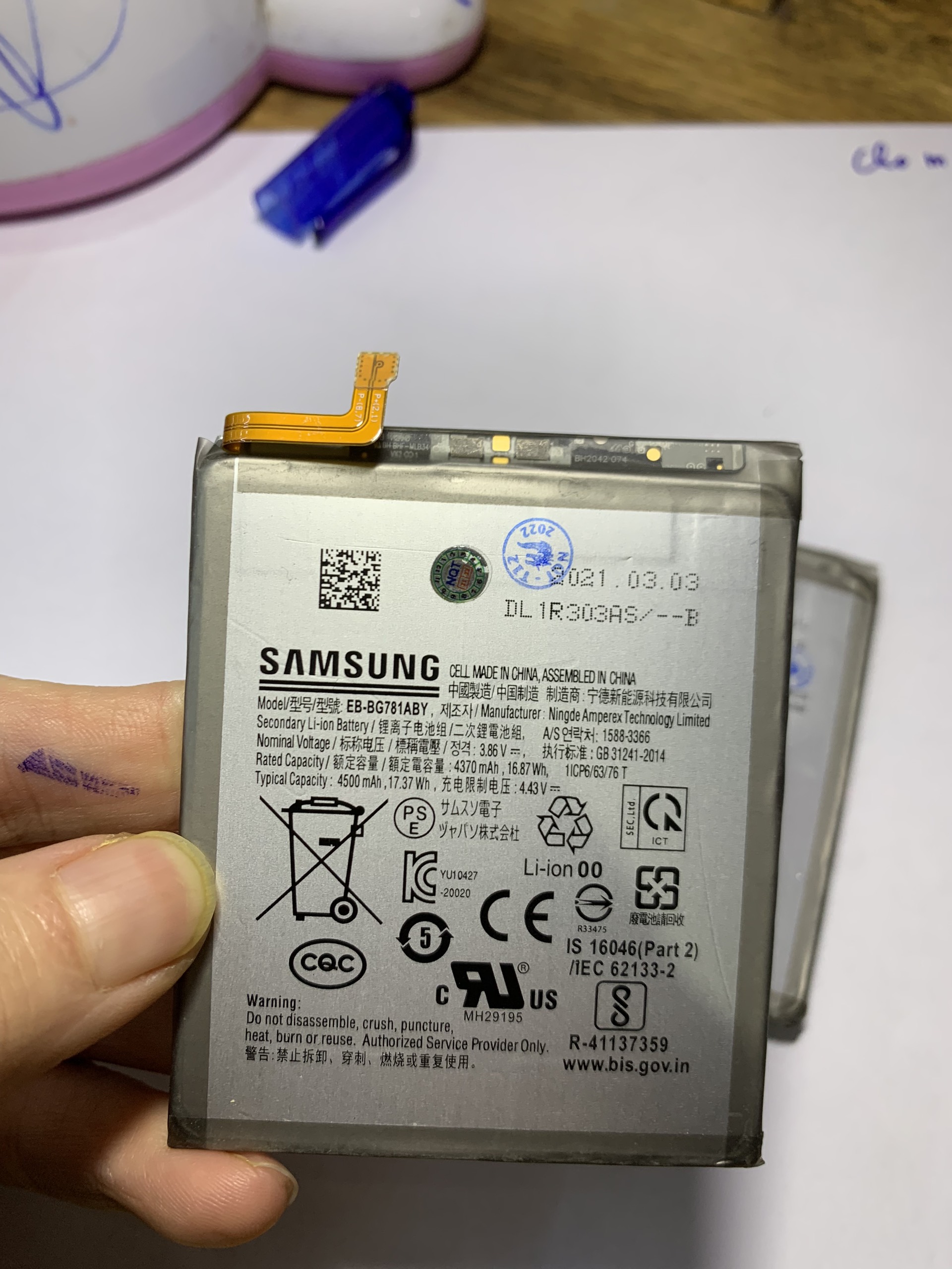Pin zin mới samsung a52 - 5g / s20 fe / s21 fe - 5g mã eb-ba781aby / 4500mah