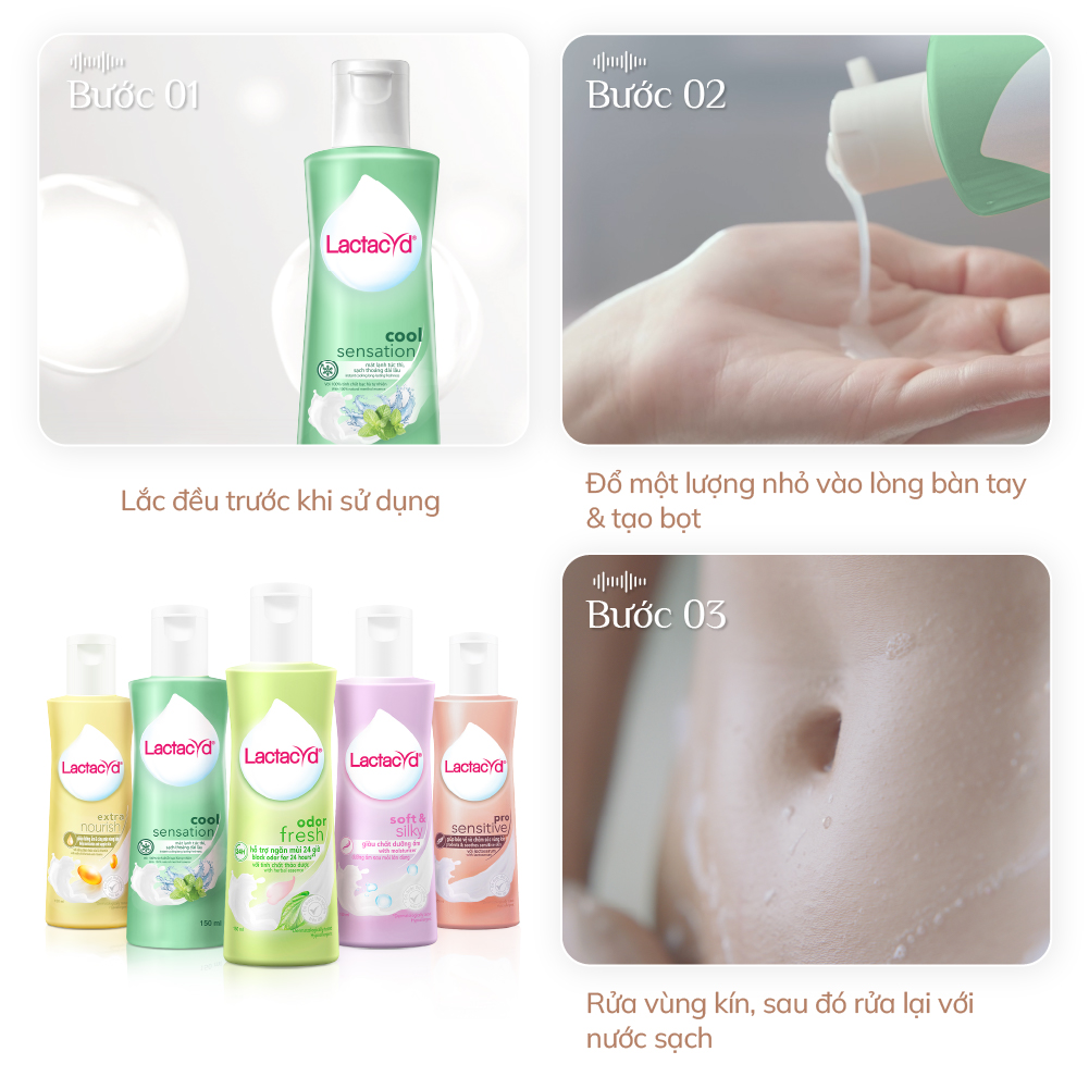Bộ 1 Chai DDVS Phụ Nữ Lactacyd Cool Sensation 150ml + Lactacyd Pro Sensitive 250ml