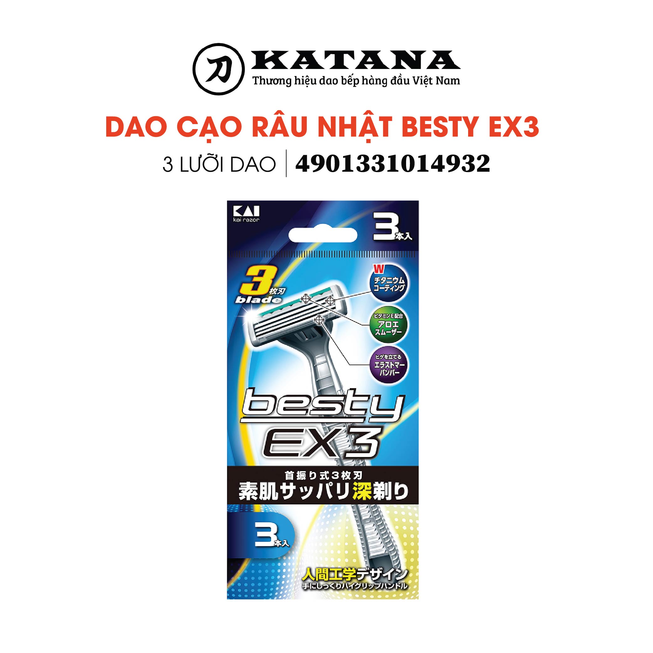 Dao cạo râu nhật bản 3 lưỡi besty ex3