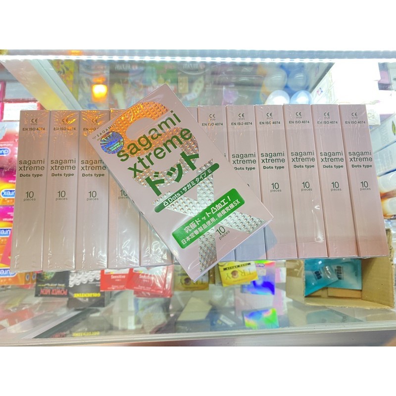 Bao Cao Su Gân gai 10 chiếc Sagami Extreme White - LỐC 12 HỘP