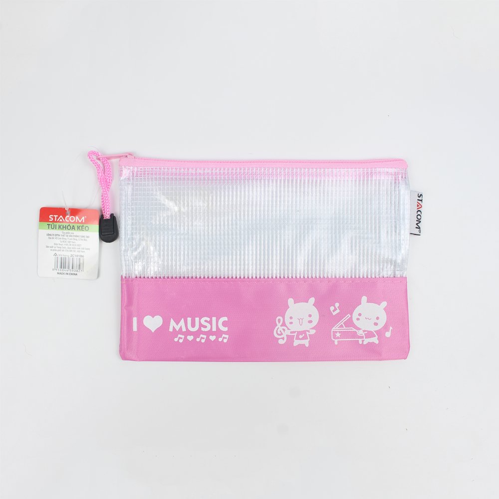 Túi zipper lưới hoạt hình stacom có khóa kéo cỡ zc101a4/a5/a6/b5/b6
