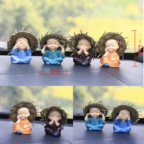 Bộ tượng phật 5 chú tiểu đội nón rơm dễ thương