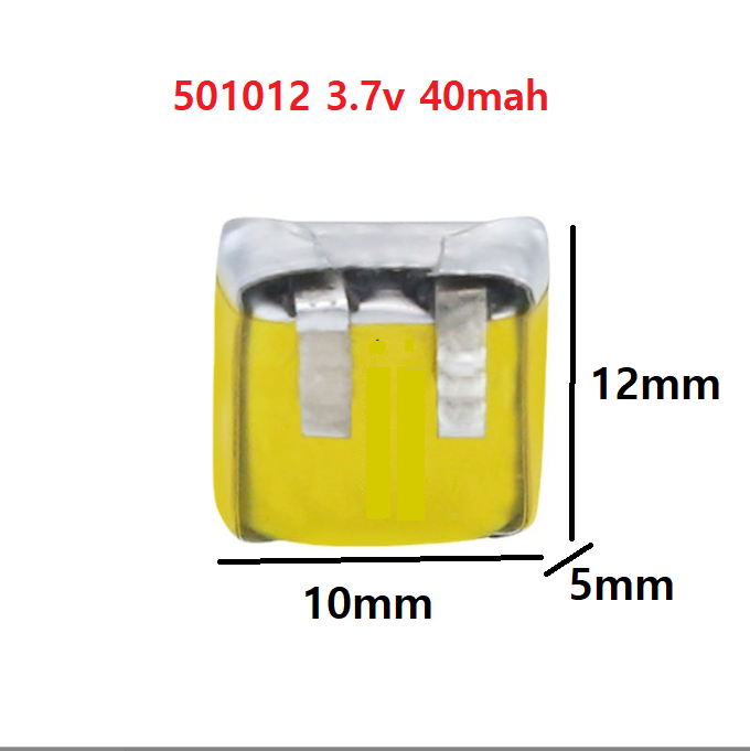 Pin sạc lithium polymer 3.7v 40mah 501012 cho tai nghe,loa mp3 mp4 mp5 gps psp bluetooth hàng mới