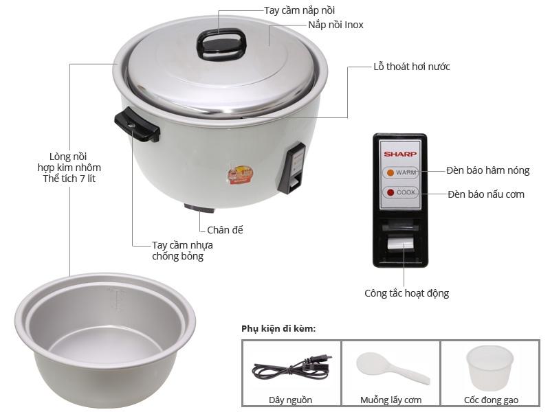 NỒI CƠM ĐIỆN SHAPR KSH-777V ( 7 Lít)