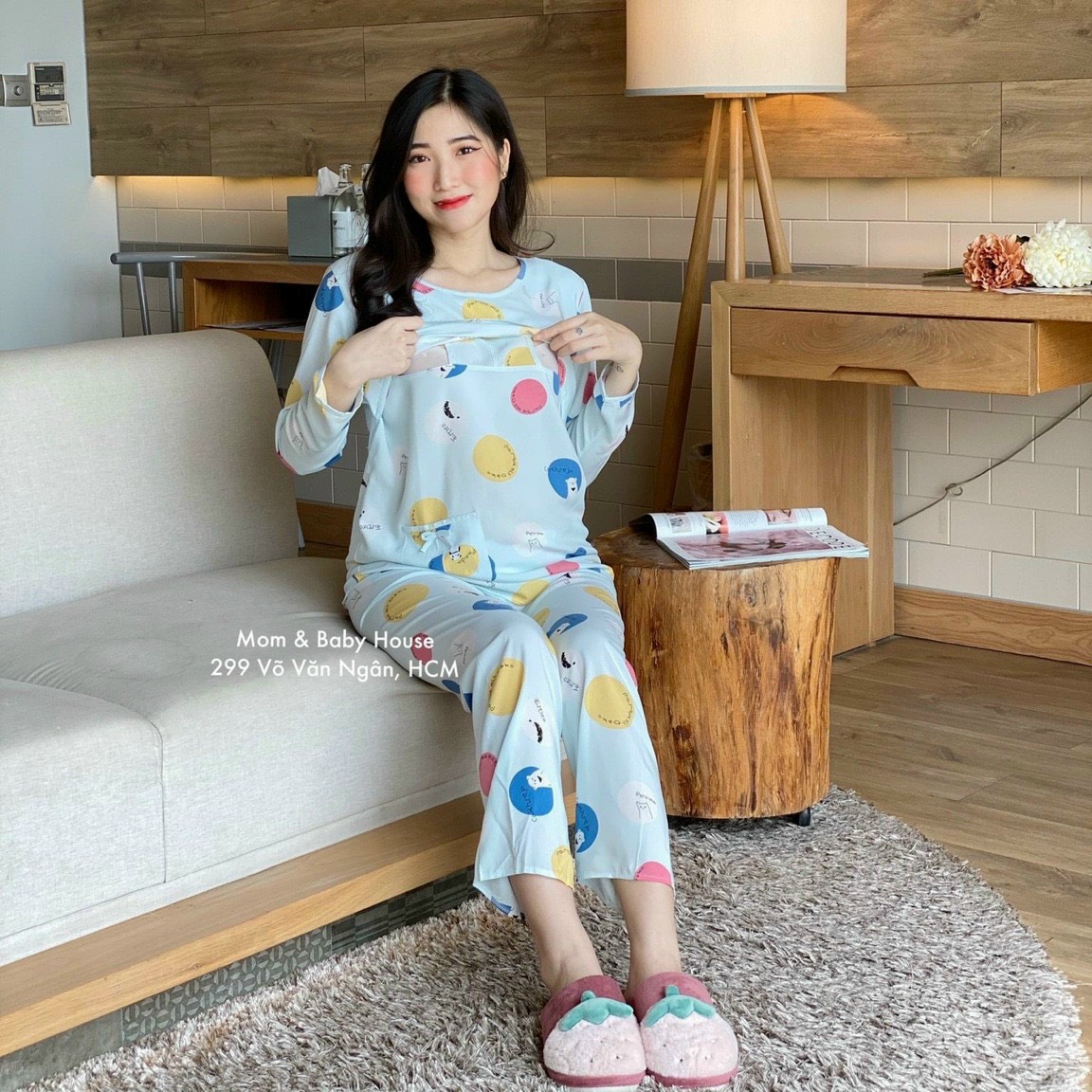 Bộ Lanh Lụa Sau Sinh Lật Ngực Cho Con Bú Hàng Cực Đẹp