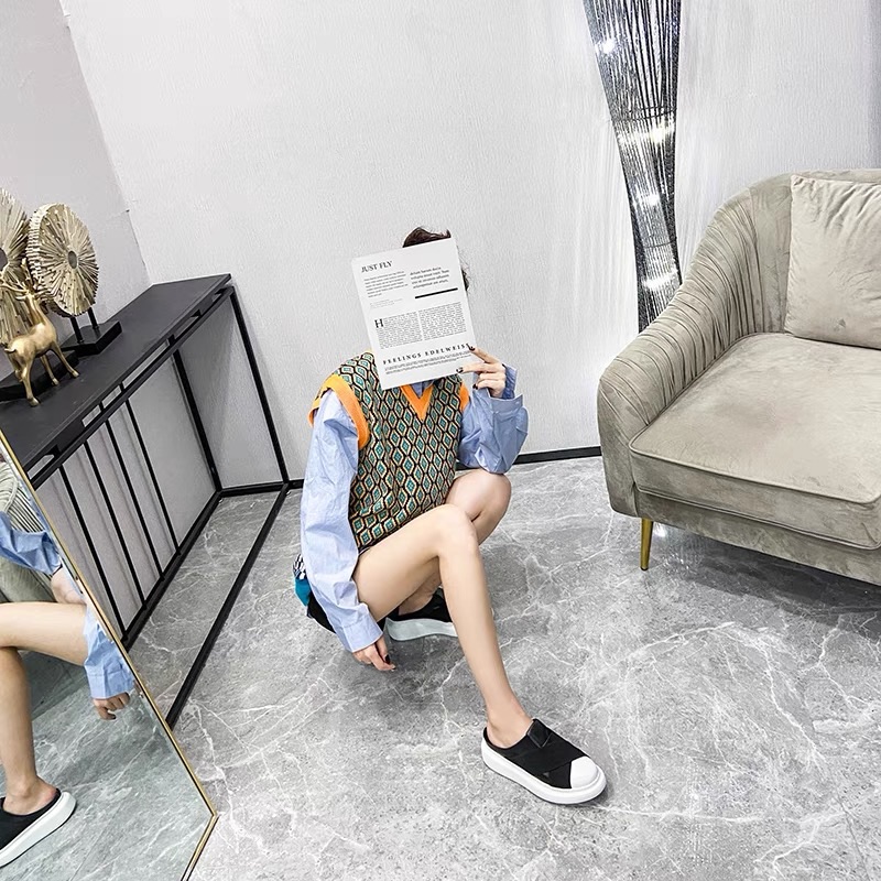 giày sục nữ lười vá độn đế