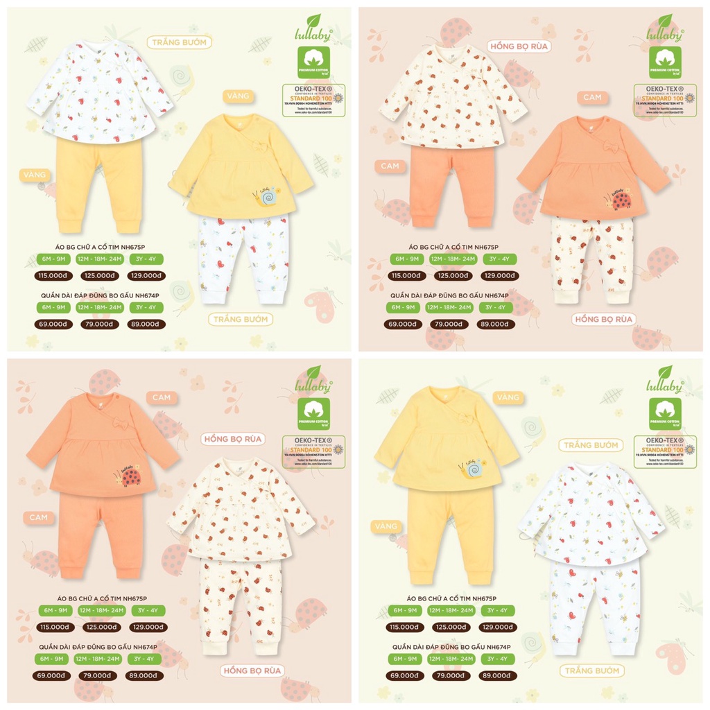 Bộ dài tay bé gái bst thu đông 2021 interlock 100% cotton