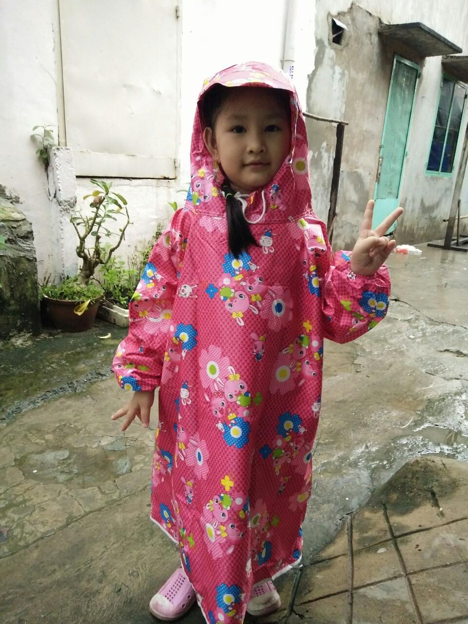 Áo Mưa Bit Trẻ Em Từ 5 - 13 Tuổi ( Bé Gái )
