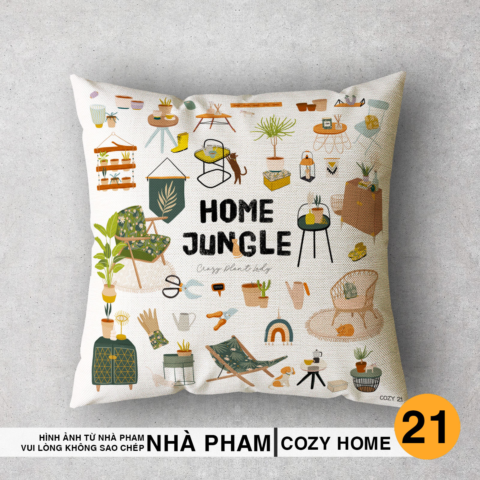 Vỏ Gối Sofa Trang Trí COZY HOME (No21-40) (45x45cm)