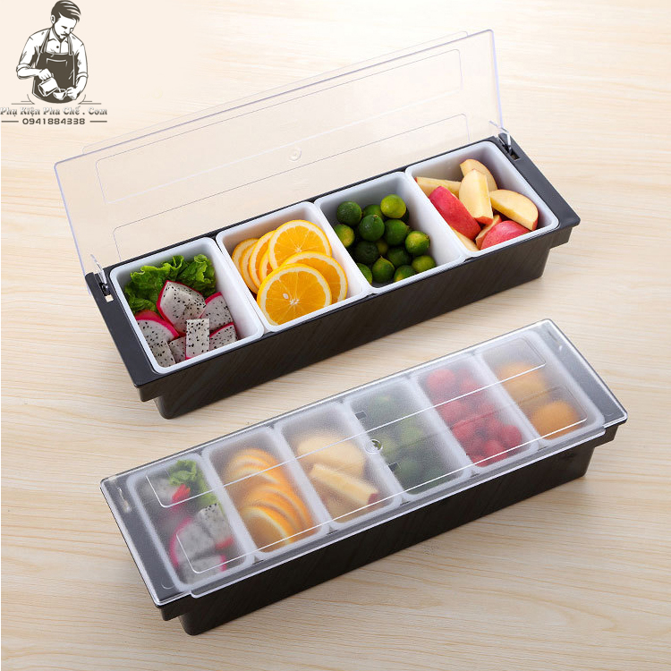 Khay 6 Ngăn - Khay Đựng Topping 6 Ngăn