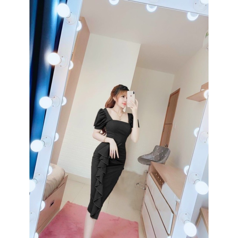 [HCM]Đầm Body Cổ U #Bigsize 60KG Đến 90KG