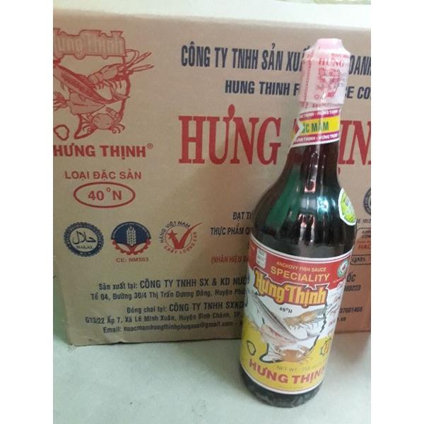 Nước mắm Hưng Thịnh chai đặc sản 40 độ 750ML
