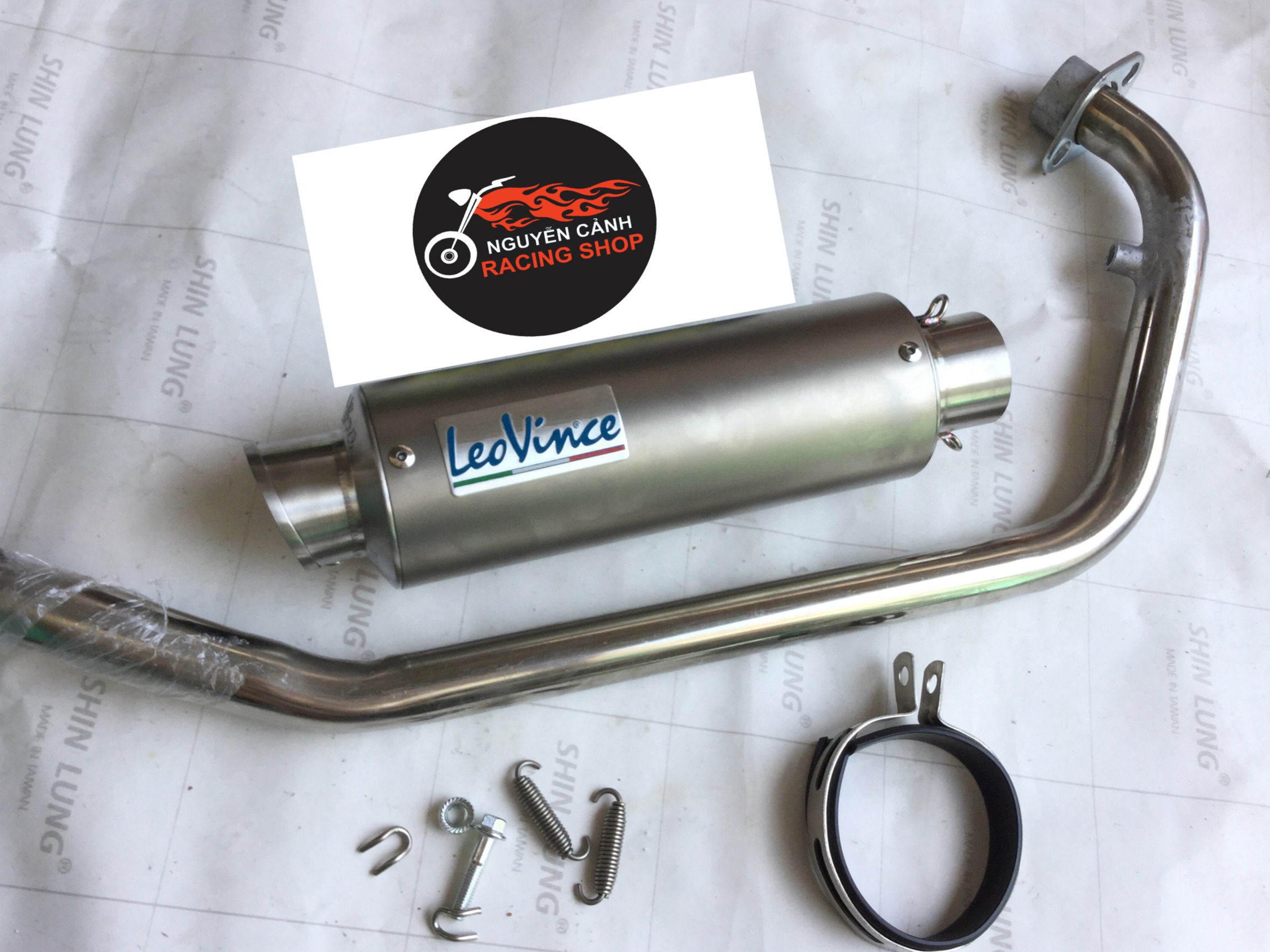 Pô Leovince Bạc Cổ inox Winner Exciter sonic satria fi