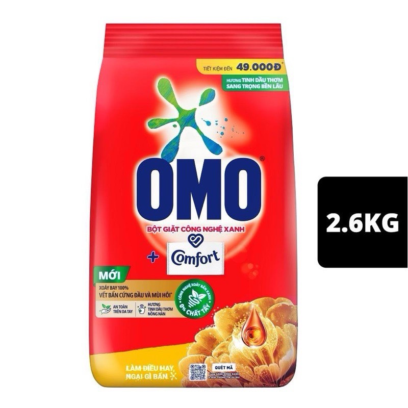 Bột giặt tay omo 2,6kg comfort