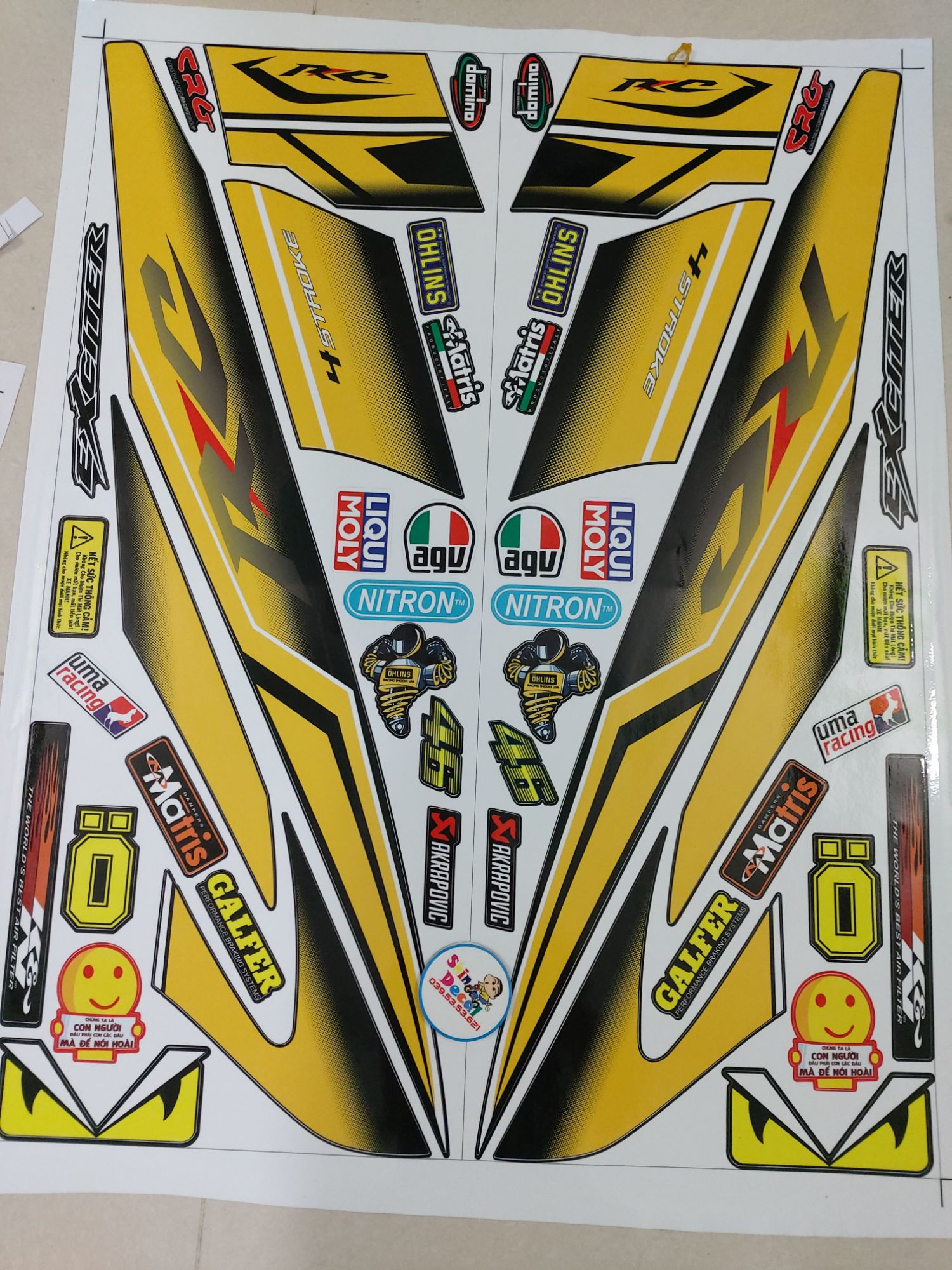 Tem Exciter 2010 RC vàng đen