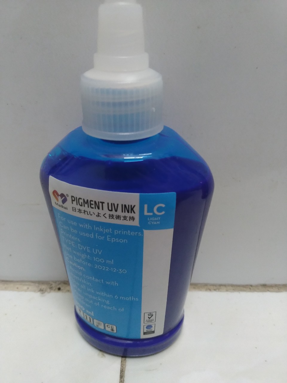 Mực Dầu (Pigment UV) chai màu xanh nhạt loại 100ml