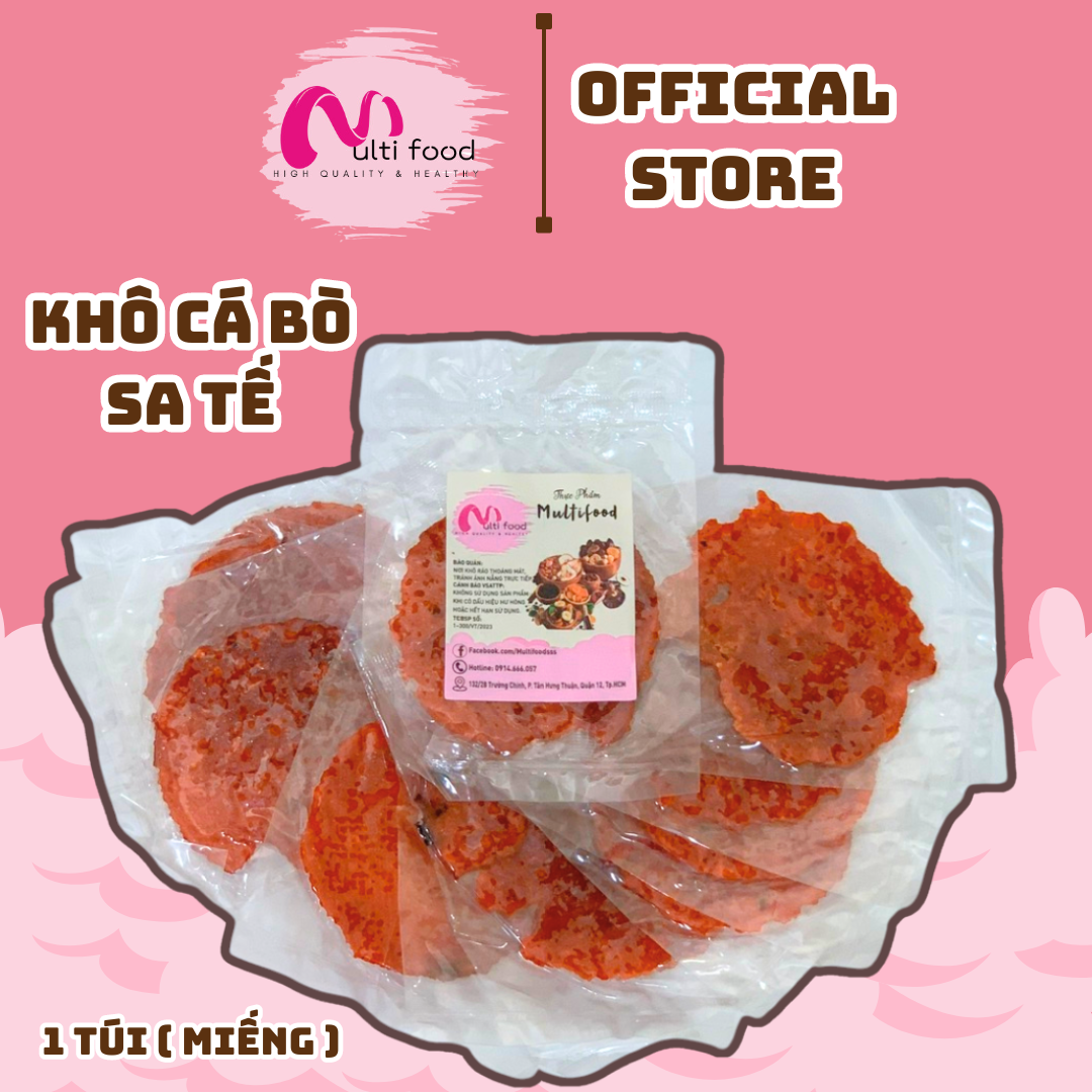 1 miếng khô cá bò sa tế ép miếng multifood