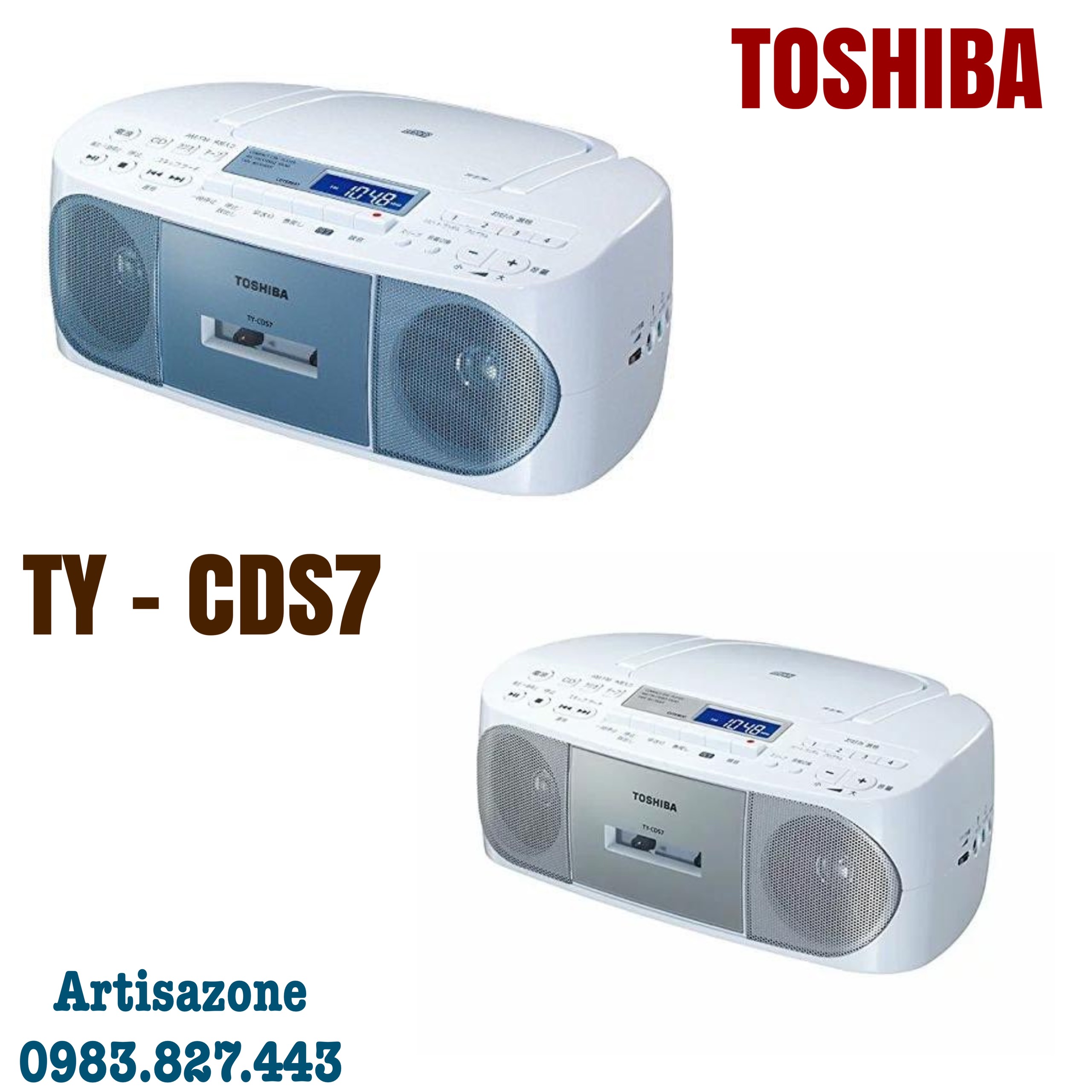 Đài Radio Cassette, CD Toshiba TY-CDS7 - Hàng sản xuất cho thị