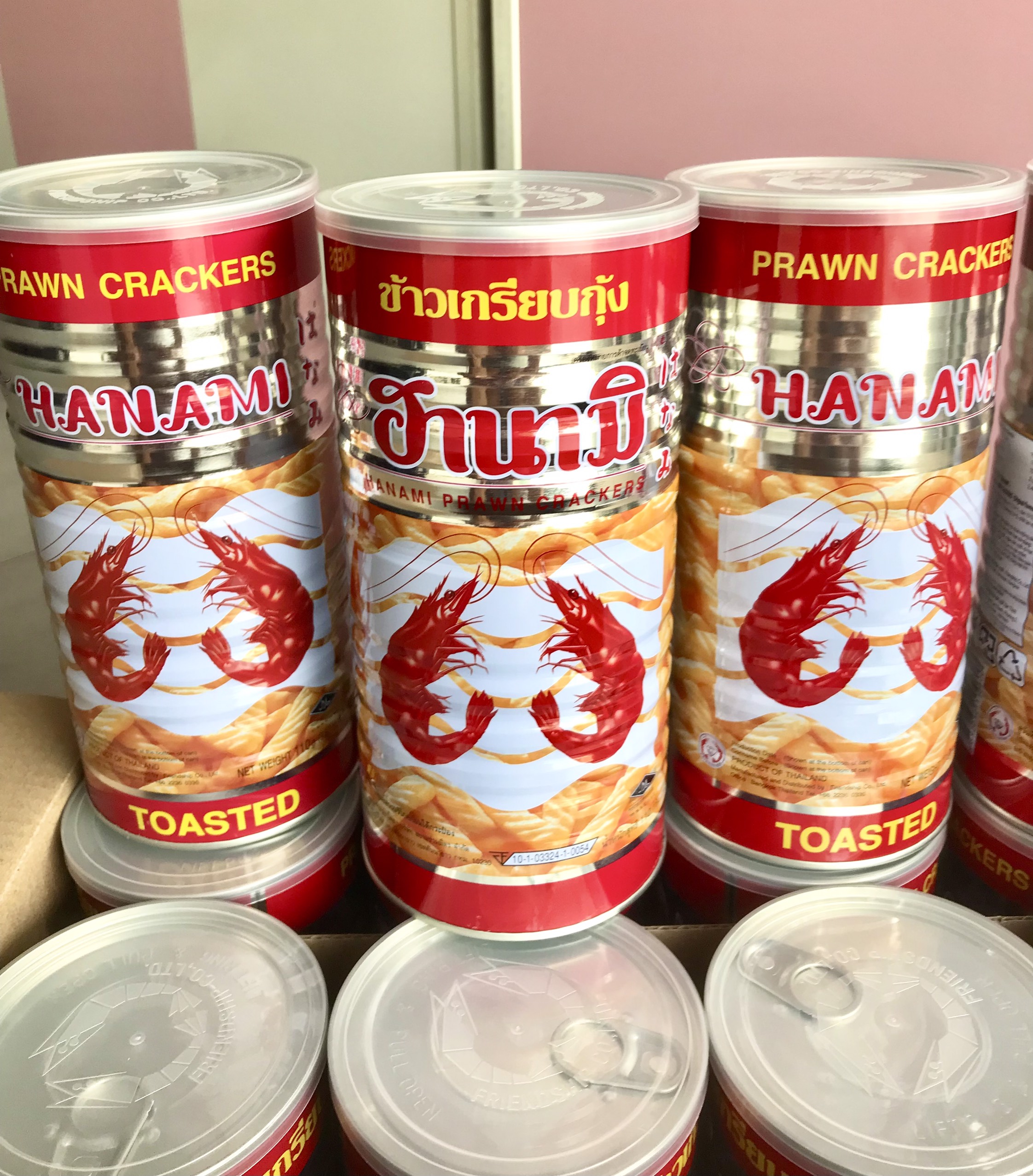 [ Date Mới :8/2025]Snack Tôm Hanami Thái Lan dạng lon 110gr