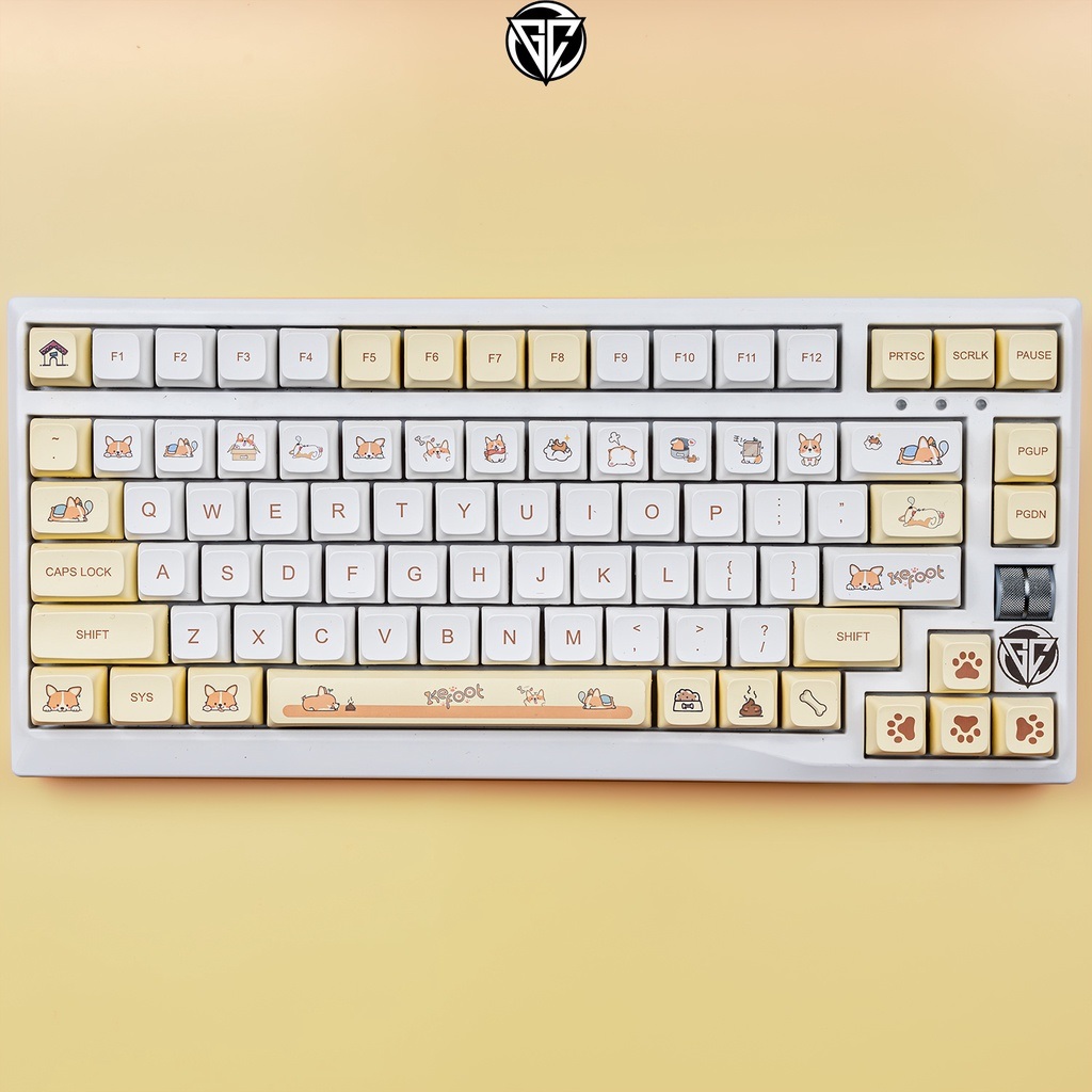 Keycap corgi xda 138 nút bàn phím cơ thick pbt