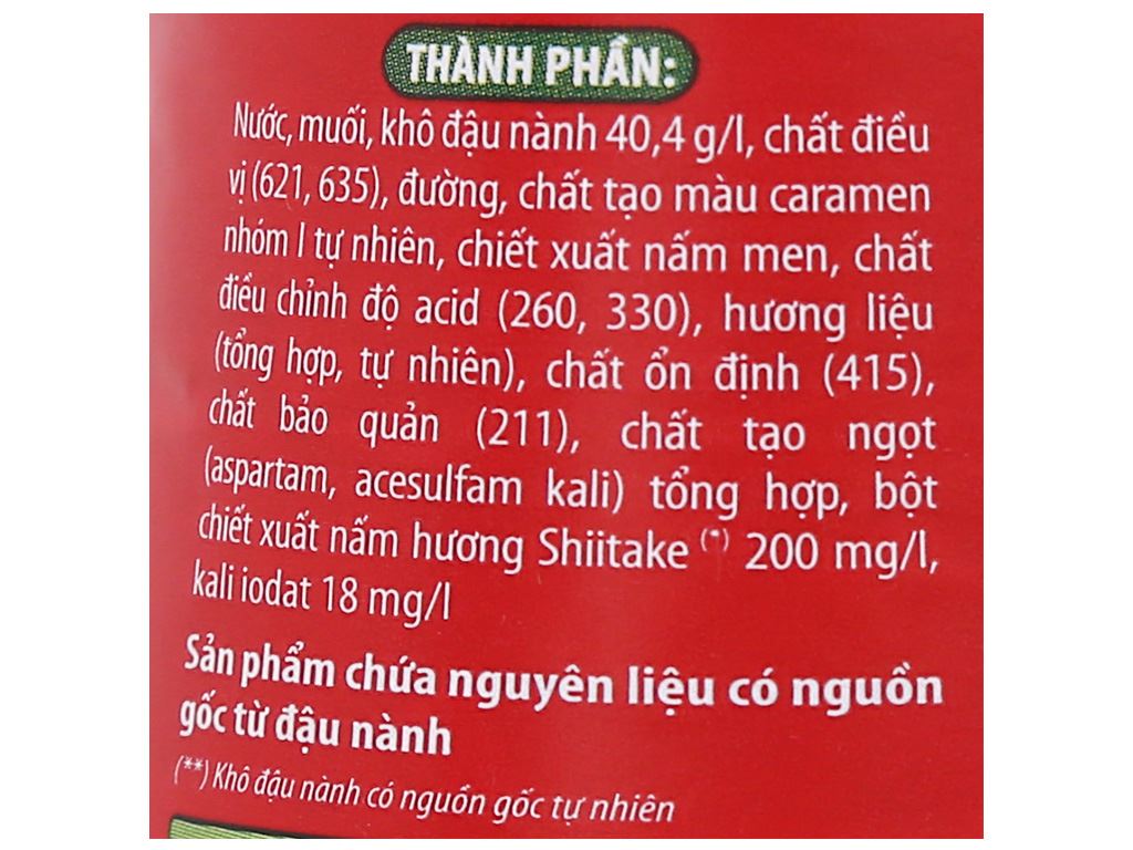 Nước tương Chinsu nấm Shiitake chai 330ml