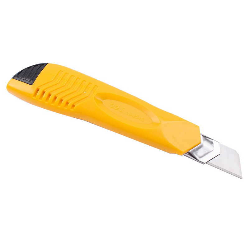 Dao rọc giấy (0.5x18x100mm)  khóa xoay 2043 (Deli)