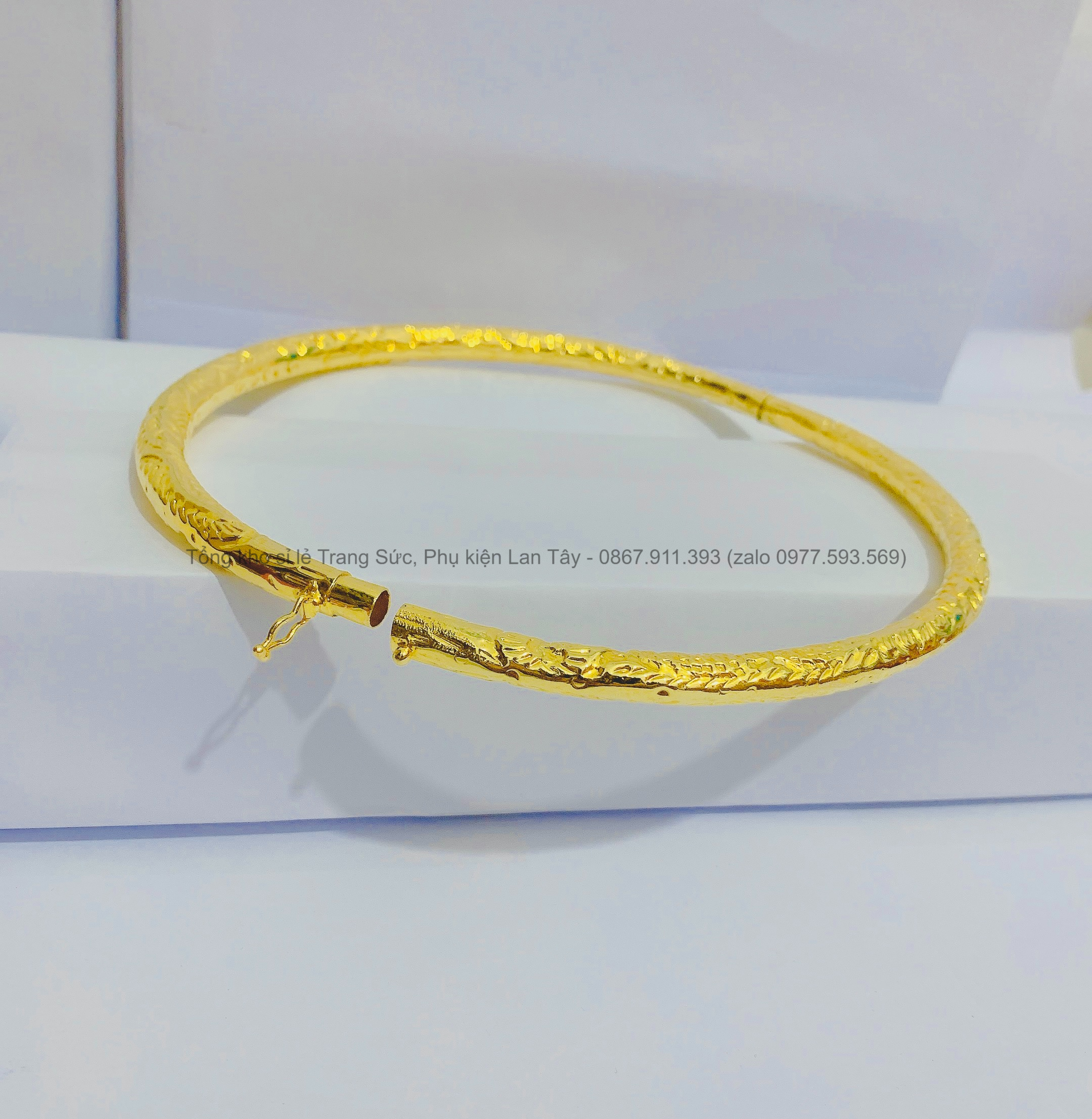 Kiềng cưới cô dâu dát vàng 9999, tặng kèm hộp nhung