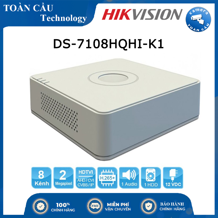 [HCM][100% CHÍNH HÃNG] Đầu Ghi 8 kênh Hikvision DS-7108HQHI-K1 ( H.265 )