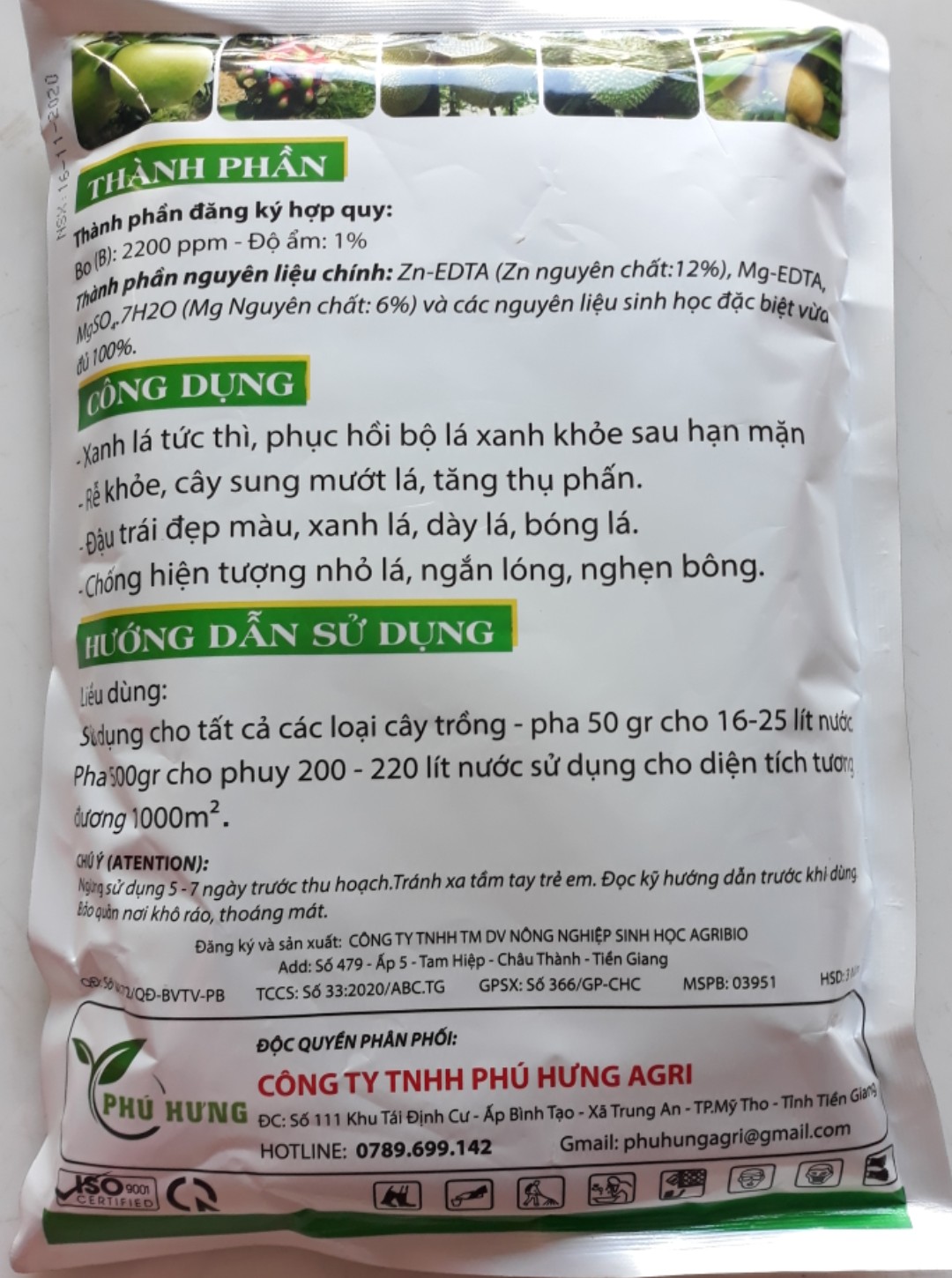 Mg - Zn Phân bón trung vi lượng siêu Mg -Zn loại 1kg - Dùng trên cây trồng