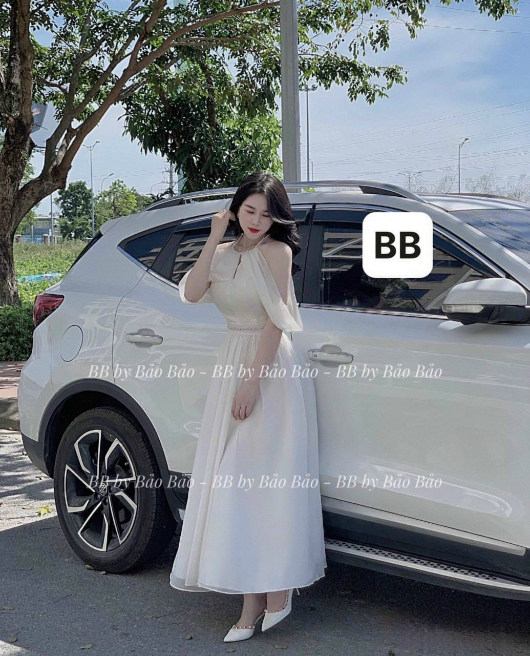ĐẦM VOAN CHINGFON PHỐI DÂY CƯỜM CỔ, DÂY CƯỜM EO