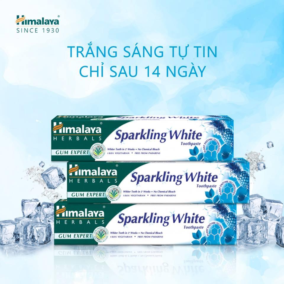 Ba tuýp kem đánh răng trắng sáng - Himalaya Sparkling White Toothpaste 100g