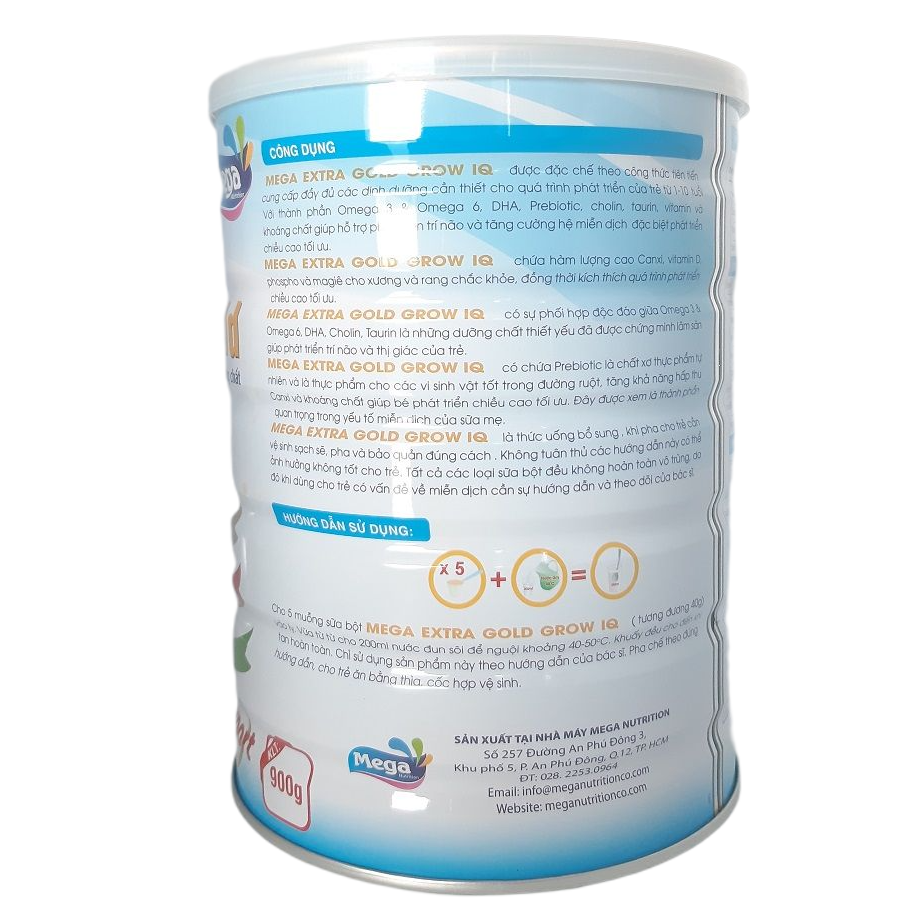 Sữa tăng chiều cao cho bé Mega Export lon 900g