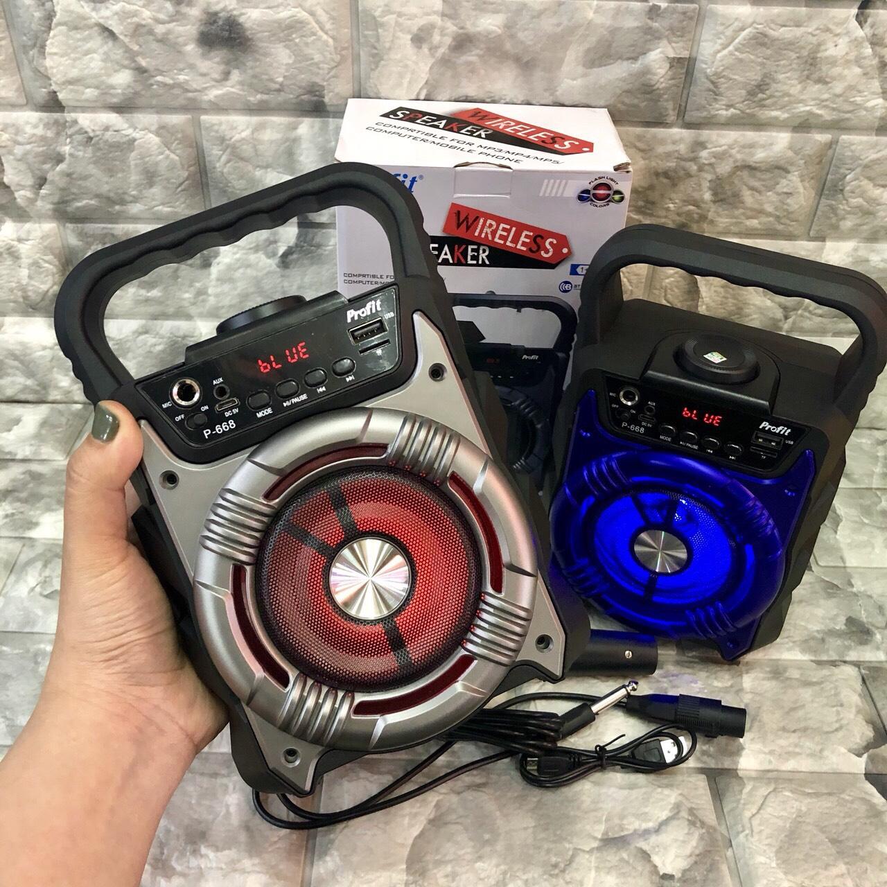LOA BLUETOOTH KARAOKE P668 KÈM MICRO CÓ DÂY HÁT CỰC HAY