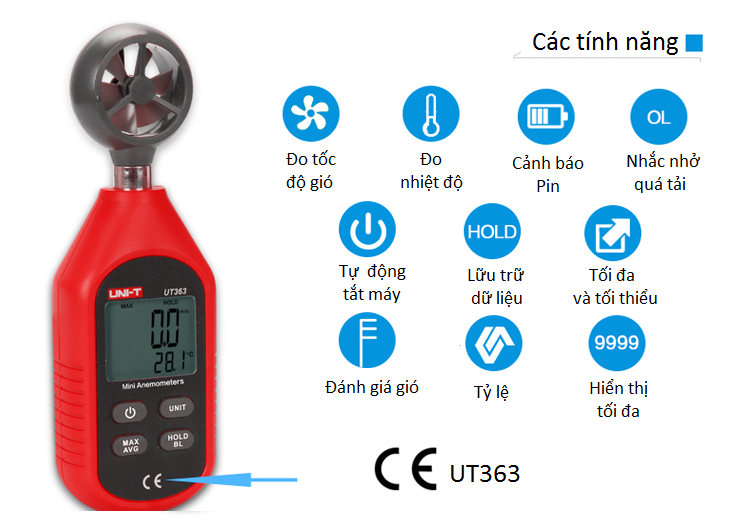 Máy đo tốc độ gió độ chính xác cao HN363