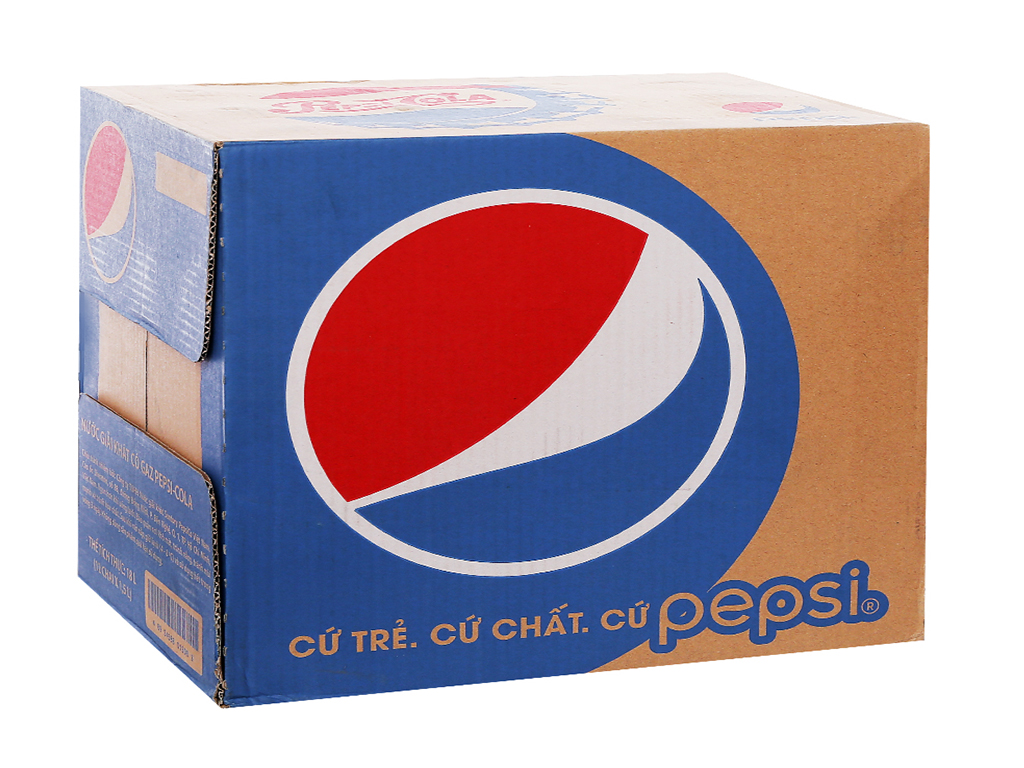 Thùng 24 chai nước ngọt Pepsi Cola 390ml