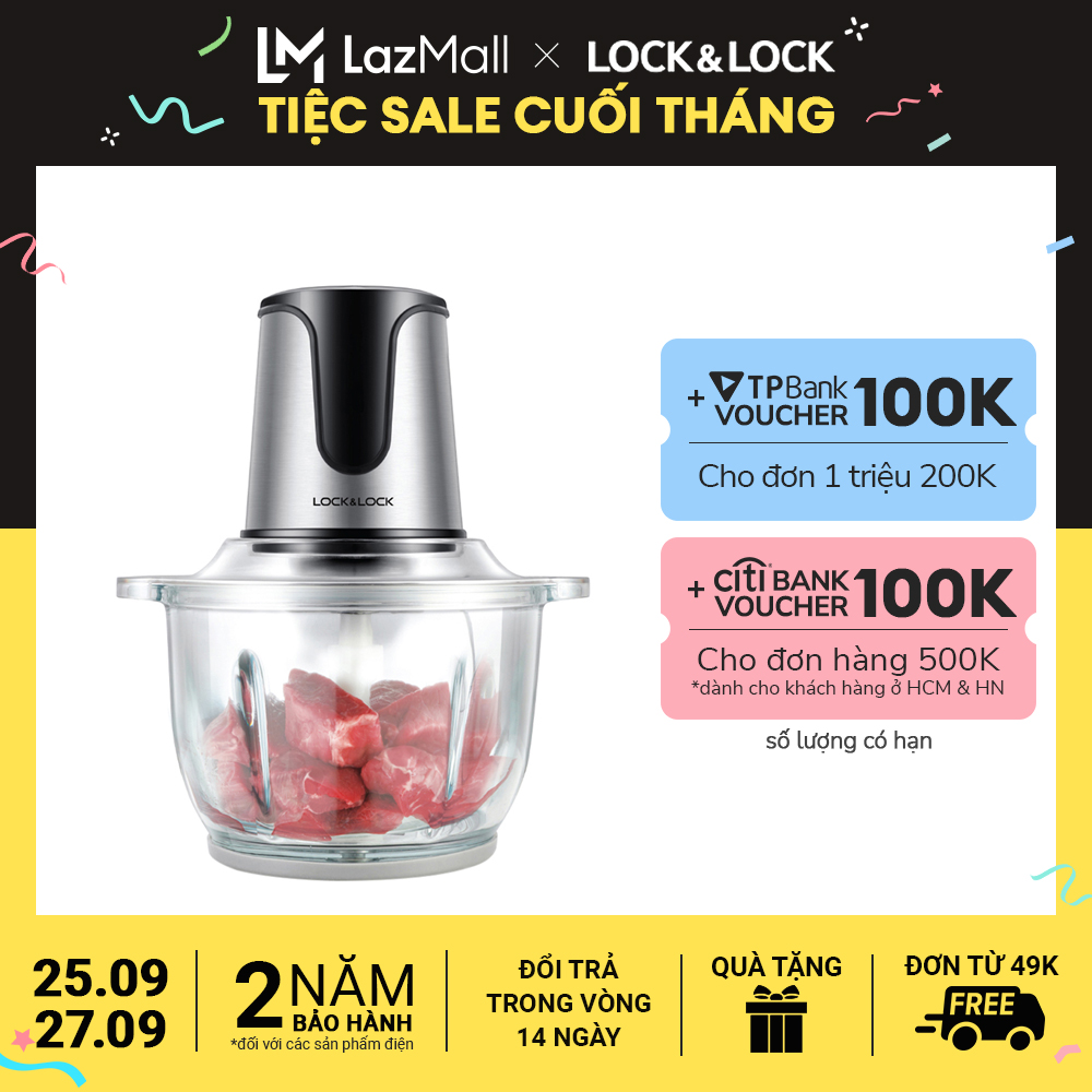 Máy Xay Thịt 2 Lưỡi Dao Kép Lock&Lock EJM171 (2L) – Hàng Chính Hãng