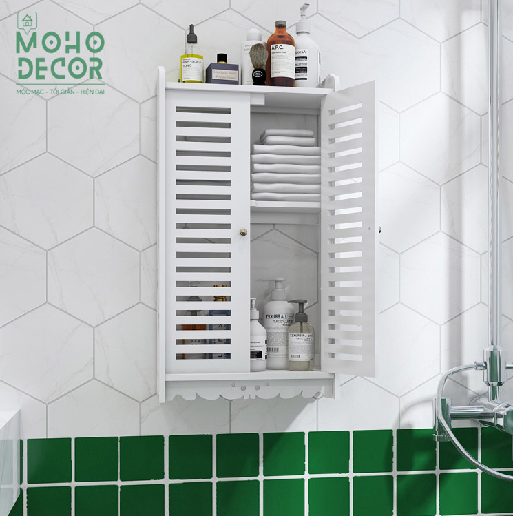Tủ treo nhà tắm WC 2 tầng chống nước, chống mối mọt