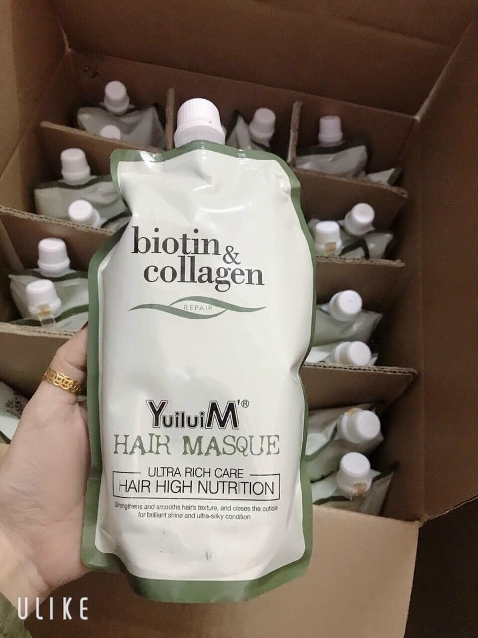 [HCM]HẤP DẦU BIOTIN COLLAGEN YUILUIM SIÊU MỀM MƯỢT TÓC 500ML