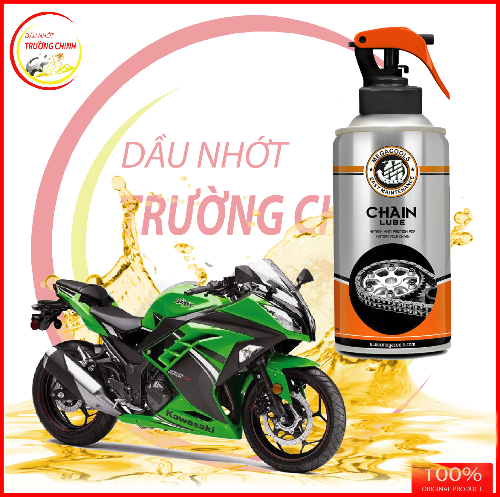 Chai dưỡng sên Megacools Chain Lube 300ml Indonesia