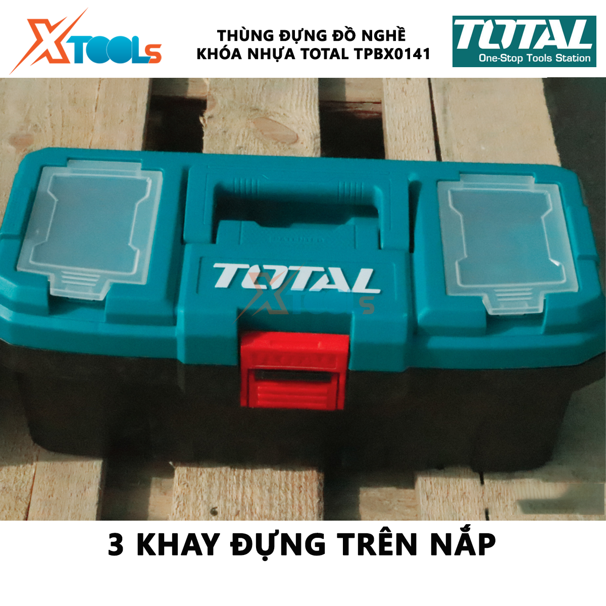 Thùng đựng đồ nghề TOTAL TPBX0141 14" | hộp đựng đồ nghề khóa nhựa pp tải 10kg tay cầm độ bền cao