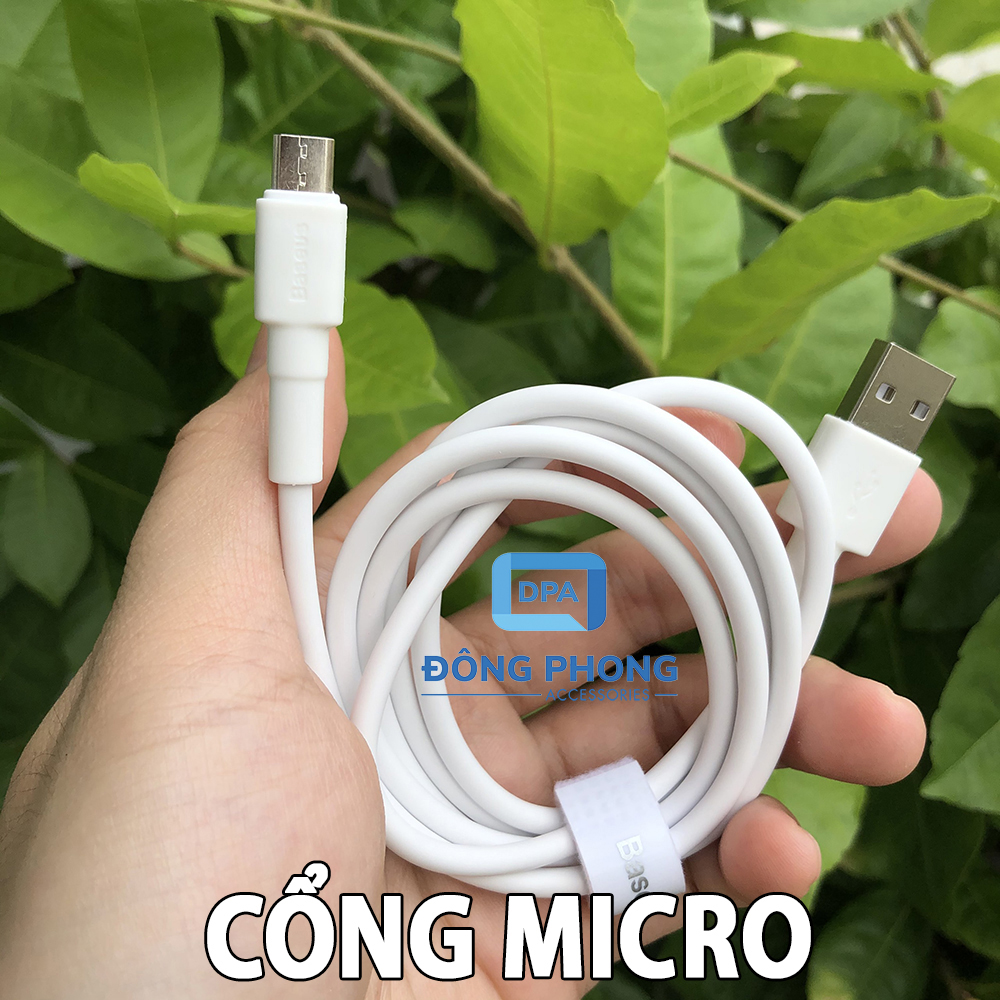 Cáp Sạc Nhanh Baseus Mini White Cổng Micro USB Chính Hãng ( Quick Charging & Sync Data TPE Cable )