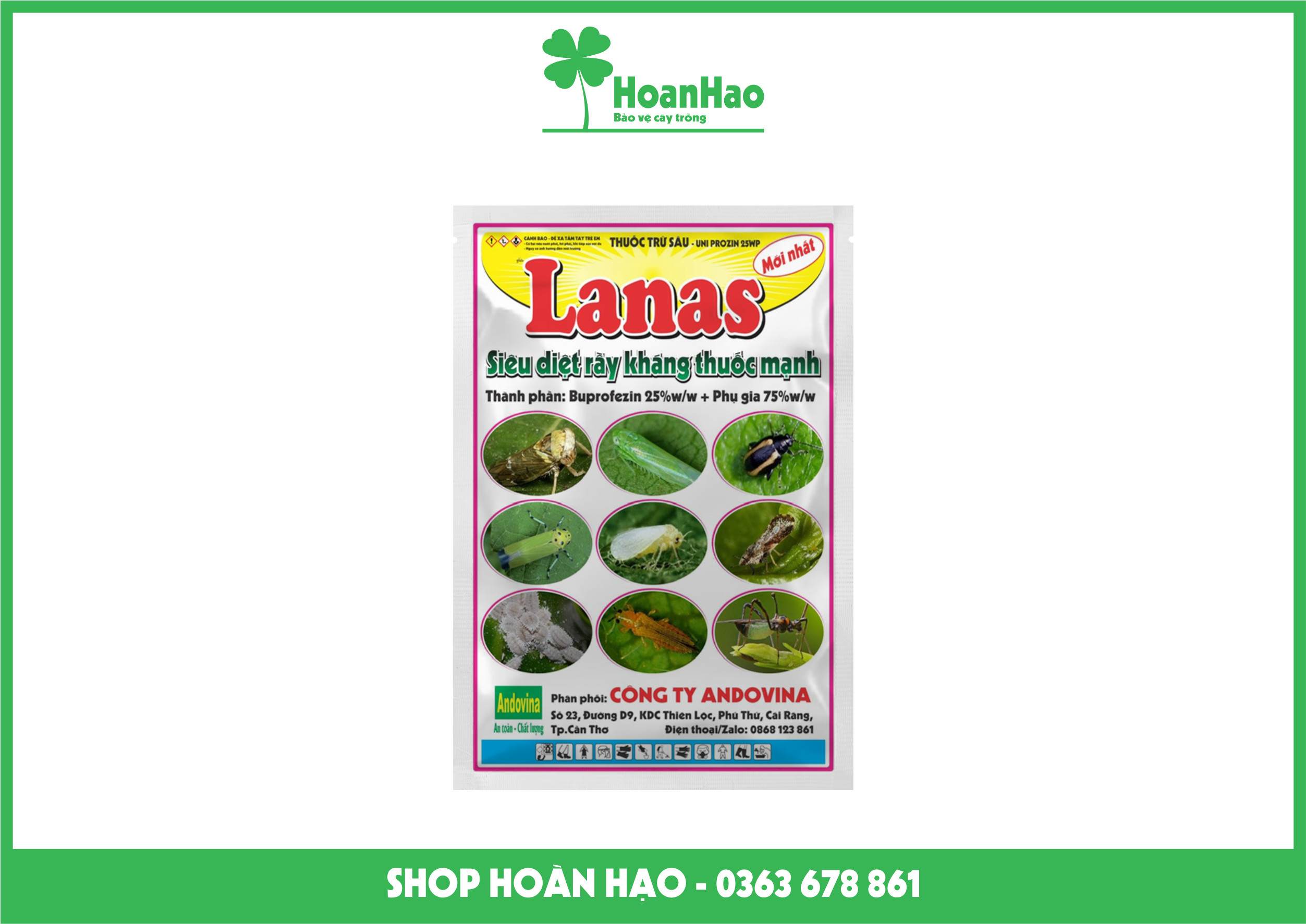 Lanas 100gr - Phòng trừ BỌ XÍT MUỖI, RẦY BÔNG XOÀI, RẦY XANH, RẦY PHẤN TRẮNG