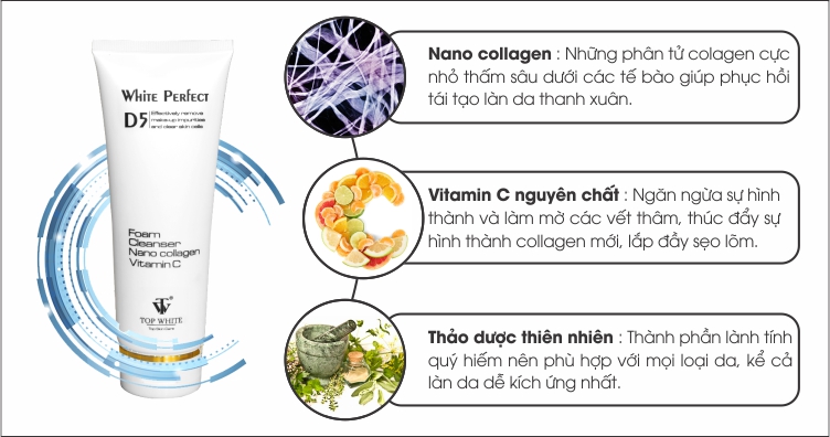 [HCM]SỮA RỬA MẶT NGĂN NGỪA MỤN WHITE PERFECT D5