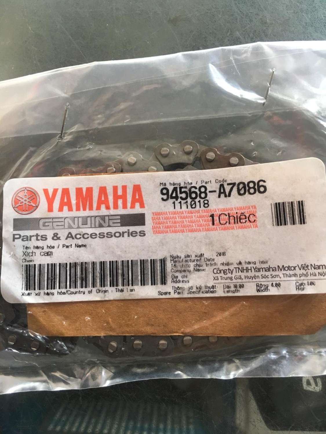 Xích cam Yamaha - 86l dùng cho xe sirius, jupiter, hàng din Yamha mới 100%