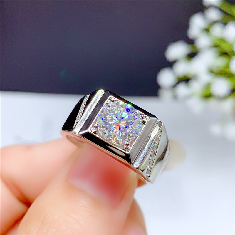 Nhẫn Cưới Mạ Bạc S925 Đính Đá Pha Lê Dành Cho Nam