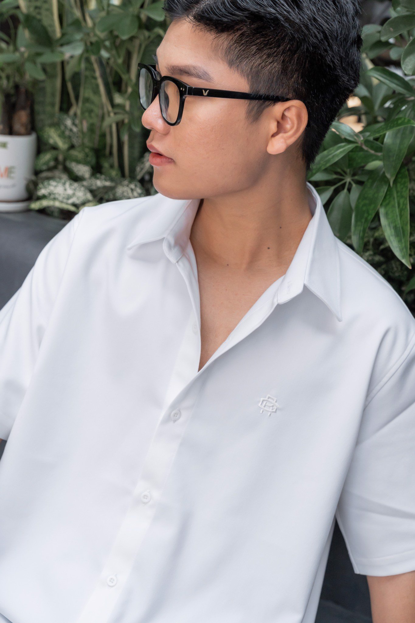 Grimm DC Áo New York shirt // Winter white