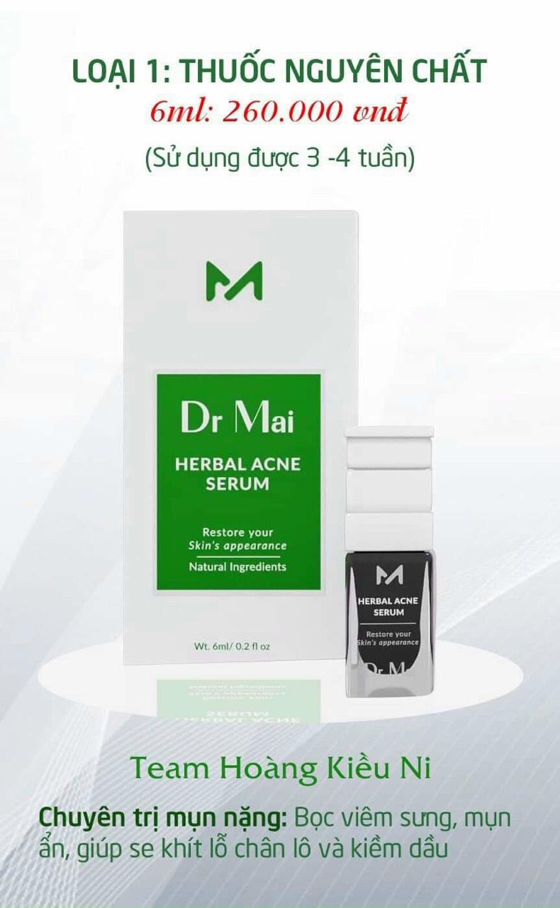 Dr Mai nguyên chất Herbal Acne 6ml