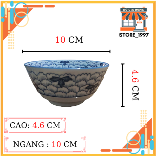 [Freeship Max] Bộ 5 Chén Nước Chấm Bát Tràng in hoa văn đẹp - STORE_1997