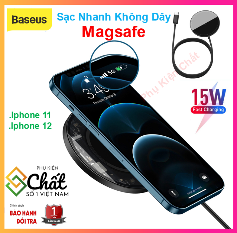 Đế Sạc Không Dây Nam Châm Baseus Magsafe 15W 1.5M Cho IP12 iPhone 12 Pro Max WXJK-F01